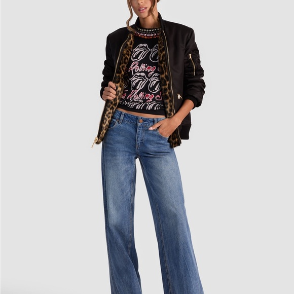 Alice + Olivia Animal Print Bomber Jacket Becky Reversible - Picture 4 of 15